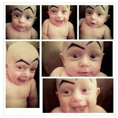 Drawing Eyebrows On Babies Drawing Angry Eyebrows On A Baby Laughing Squid Funny Funny