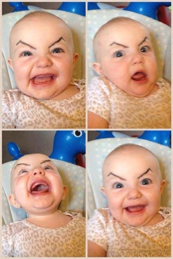 Drawing Eyebrows On Babies Drawing Angry Eyebrows On A Baby Laughing Squid Funny Funny