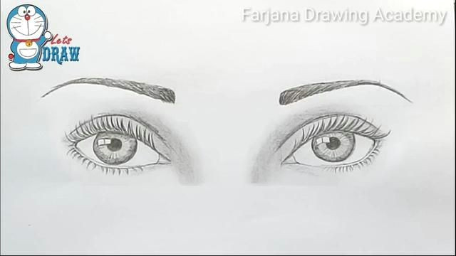 Drawing Eyes Beginners How to Draw Both Eyes for Beginners Step by Step Doodles In