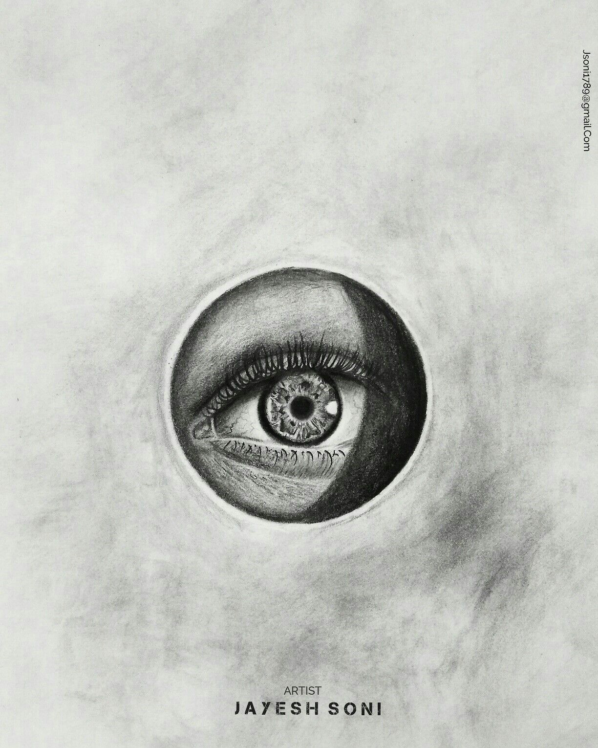 Drawing Eyes Charcoal Title Realistic Eye Medium Charcoal Size A4 Art by Jayesh