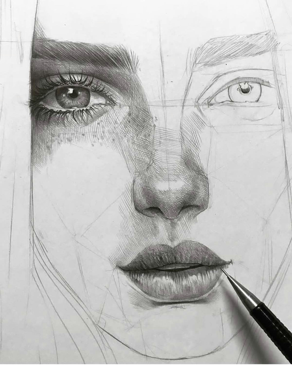 Drawing Eyes In A Portrait Amazing Art by Maloart Sketch Eye Pencil Drawing Portrait