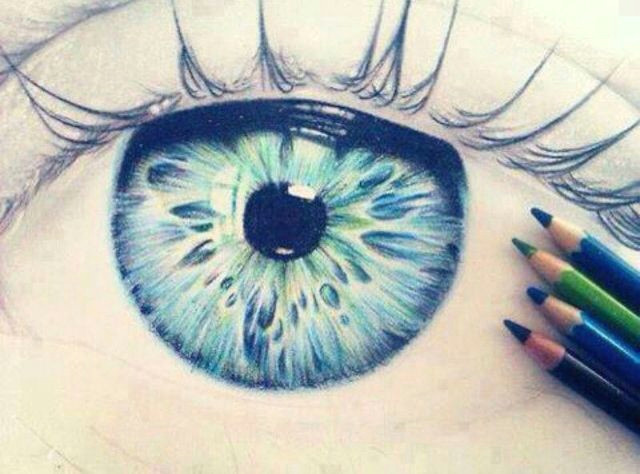 Drawing Eyes In Colour Really Pretty Drawing Of An Eye Anime Art Animals Mythical Nature