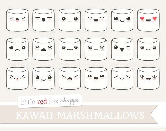 Drawing Eyes Ks1 Kawaii Marshmallow Clipart Kawaii Clip Art Expression Happy Sad
