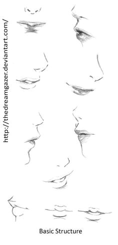 Drawing Eyes Mouth Nose 309 Best Draw Human Lips Mouths tongue Images Drawing