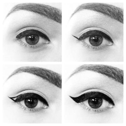 Drawing Eyes with Eyeliner Audrey Hepburn Eyes Visual Tutorial Beauty Makeup Cat Eye