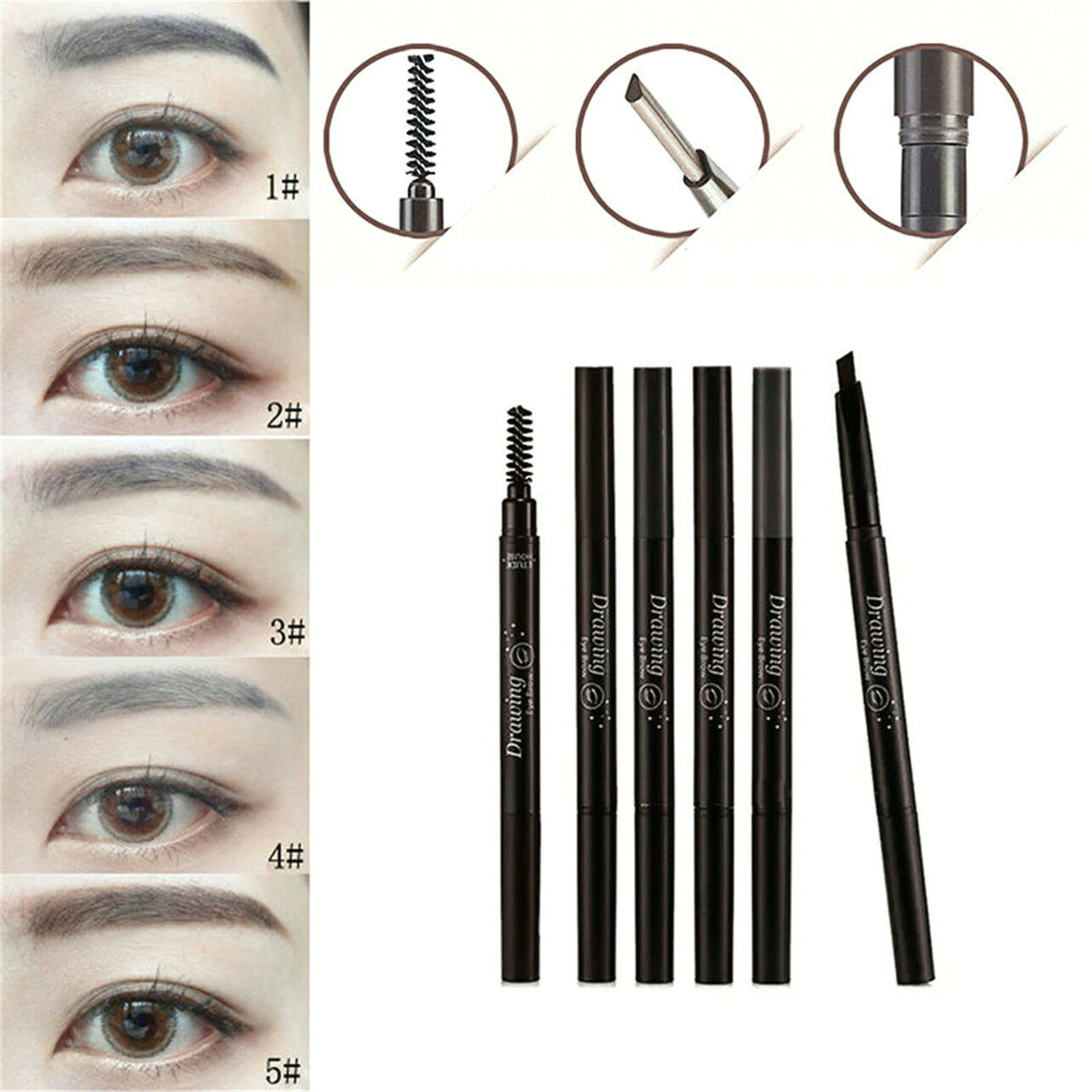 Drawing Eyes with Eyeliner Beauty Makeup Waterproof Eyebrow Pencil Liner Eye Brow Powder