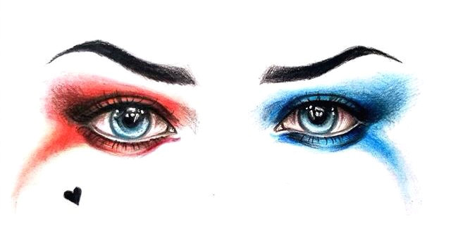 Drawing Eyes with Makeup Harley Quinn Eyes A Harley Quinn Harley Quinn Harley Quinn