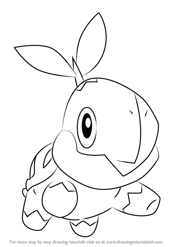 Drawing Fish Eye Turtwig is the Starter Character From Pokemon It Has Light Green