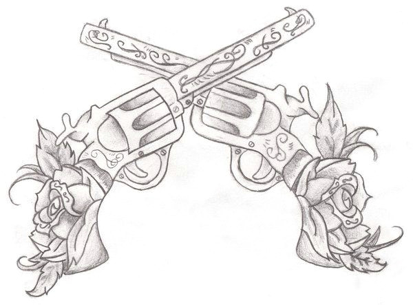 Drawing Flower Gun Guns by Captainseven Ink Tattoos Tattoo Designs Tattoo Drawings