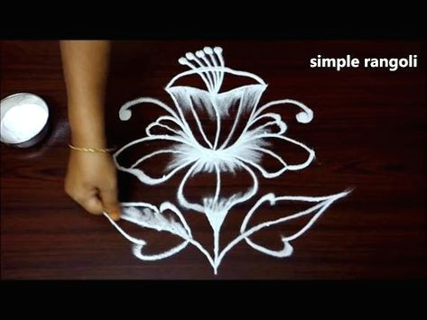 Drawing Flower Rangoli Beautiful Rose Rangoli Designs with Out Colors Simple Kolam with 5