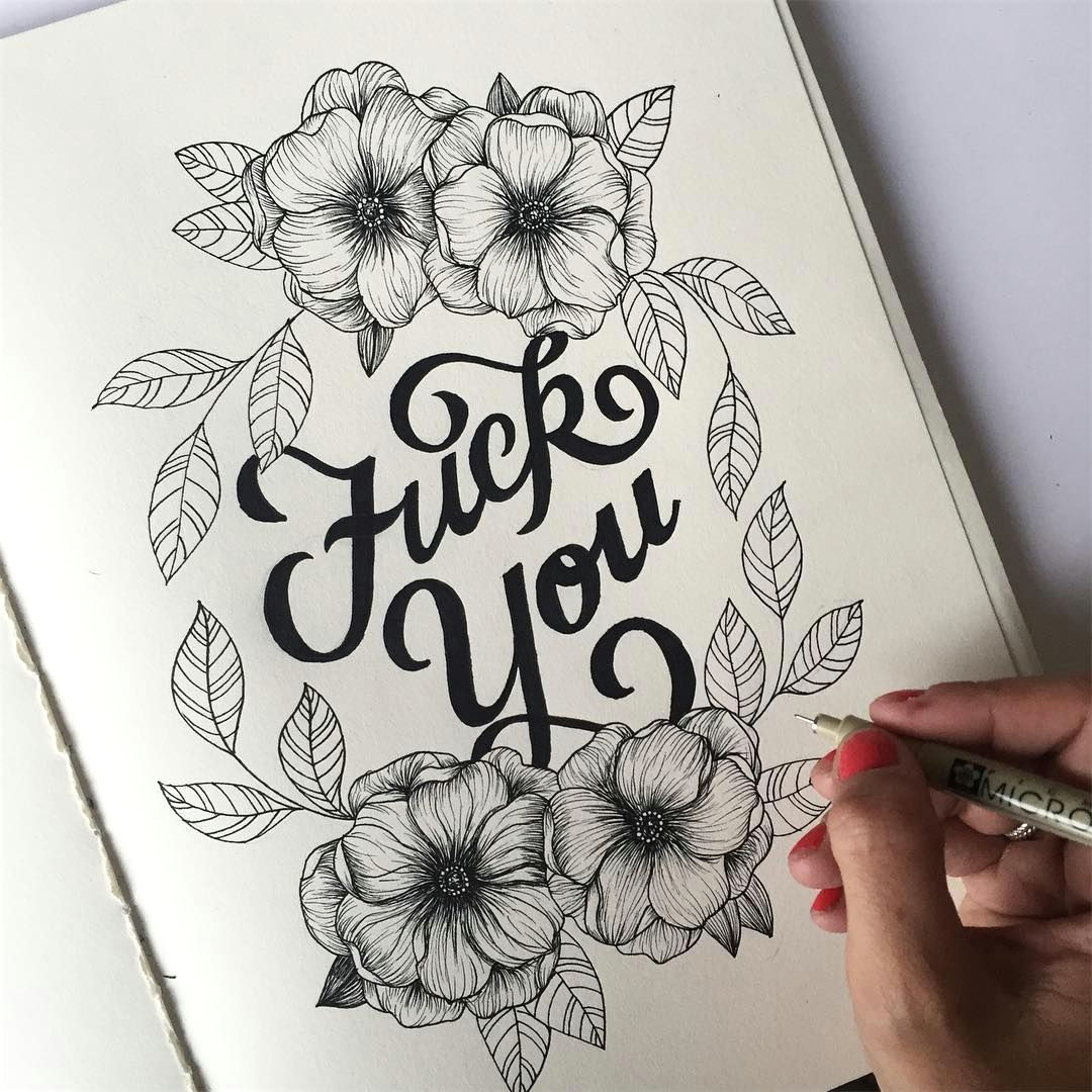 Drawing Flowers Calligraphy sometimes It S Fun to Add Bad Words to Pretty Flowers D Sdletters