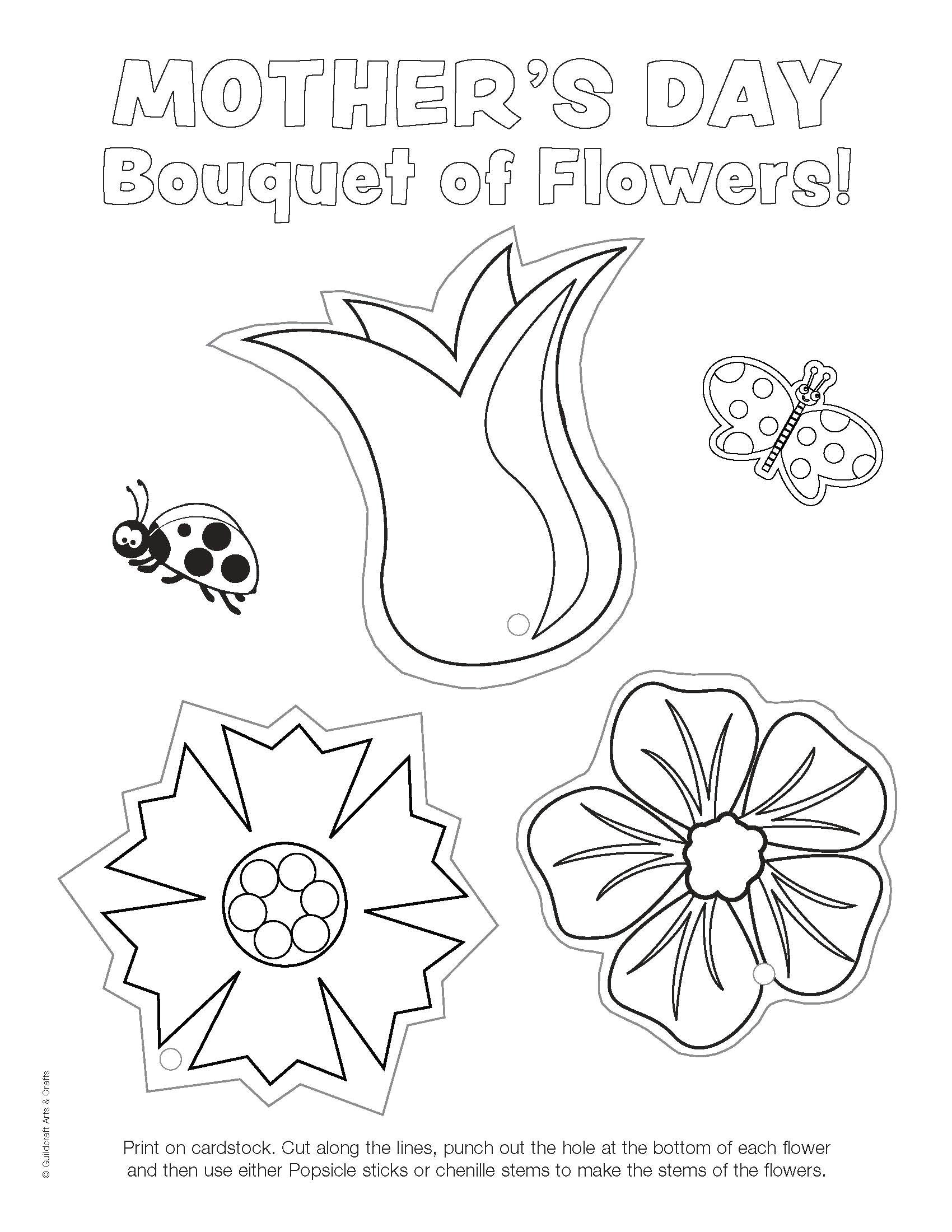Drawing Flowers for Mother S Day Ready to Color Mother S Day Flowers Printable Printables