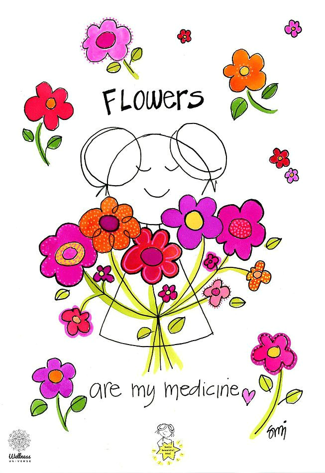 Drawing Flowers Greetings Flowers are My Medicine Hello Beautiful soul Daily Cartoons