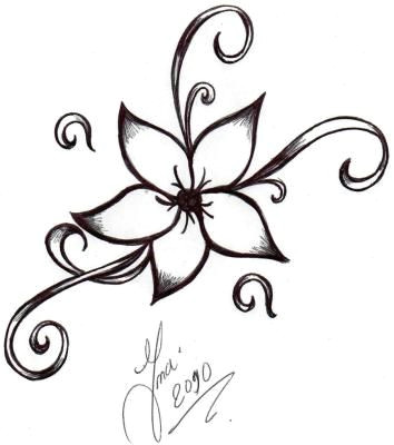 Drawing Flowers On Black Paper Flower Tattoo Drawing I Know How to Draw This with Pencil and Paper