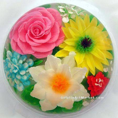 Drawing Flowers On Cake Flowers Drawn In Clear Jello Gelatin Art Dessert for some Reason