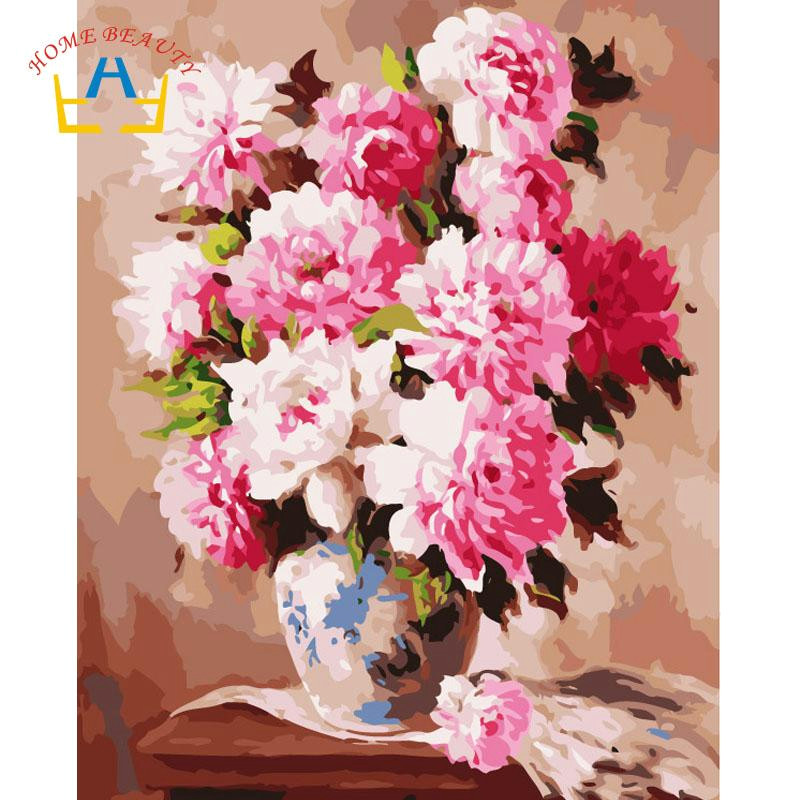 Drawing Flowers On Canvas 2019 Flowers Pictures by Numbers Drawing On Canvas with Acrylic