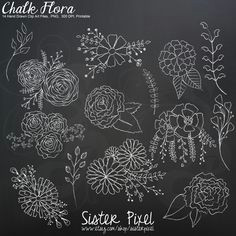 Drawing Flowers On Chalkboard 111 Best Fillers Flowers Sign Borders Images In 2019 Charts