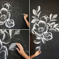 Drawing Flowers On Chalkboard How to Create A Gorgeous Chalk Mural Like An Instagram Pro Via Brit