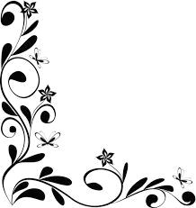 Drawing Flowers On Chart Paper butterfly Border Black and White Clipart Cards Backgrounds