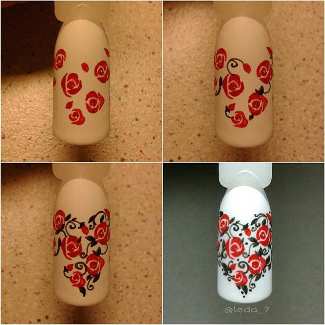 Drawing Flowers On Nails Nailart Flowers Roses Nail Art Inspiration Nails Nail Art