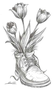 Drawing Flowers On Shoes Pin by Mariana Marais On Shoes Drawings Pencil Drawings Sketches