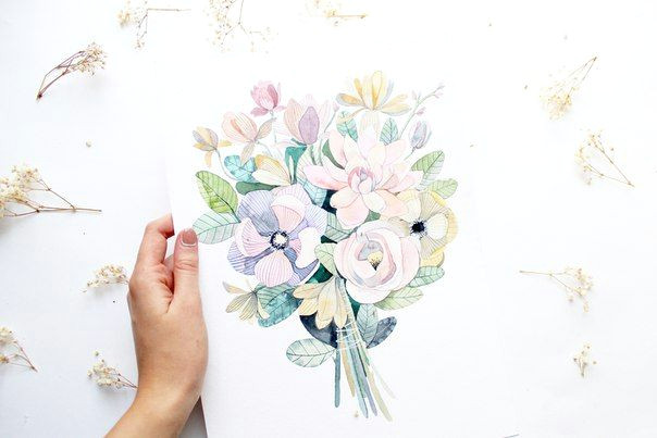 Drawing Flowers On Walls Wall Vk D Dod D N Dµd N Pinterest Walls Watercolor and Illustrations