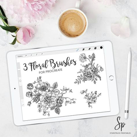 Drawing Flowers Procreate Procreate Floral Brushes Procreate Brushes Flower Brushes Stamp