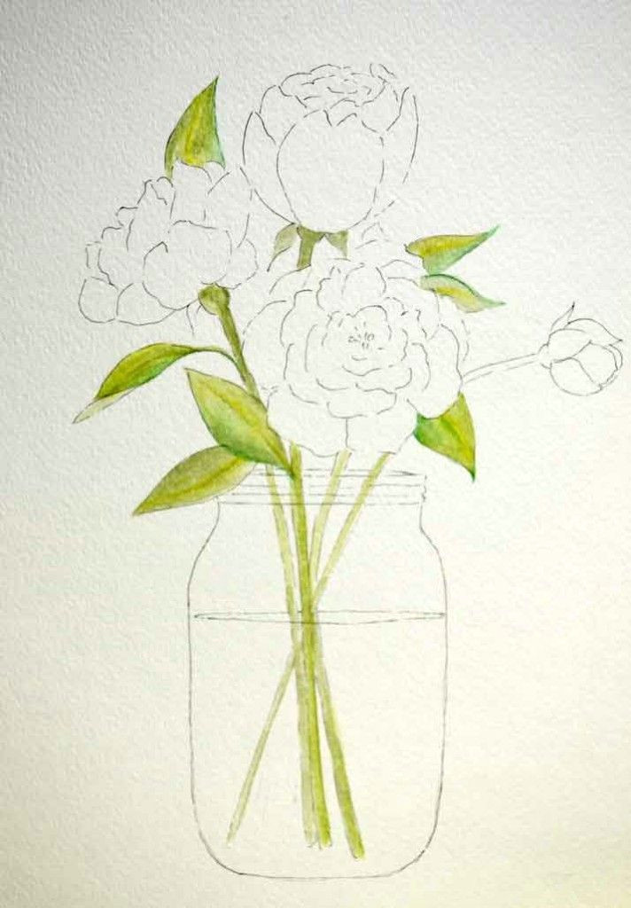 Drawing Flowers with Watercolor Pencils Peony Patterns Diy Projects Watercolor Painting Drawings