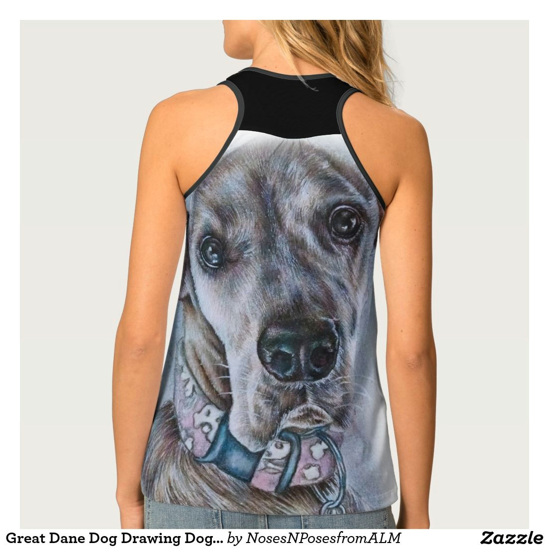 Drawing for Dog Lovers Great Dane Dog Drawing Dog Art Tank top Dog Drawings Dane Dog and