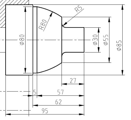 Drawing G-code Program Cnc Program Outside Turning with Radius Helman Cnc