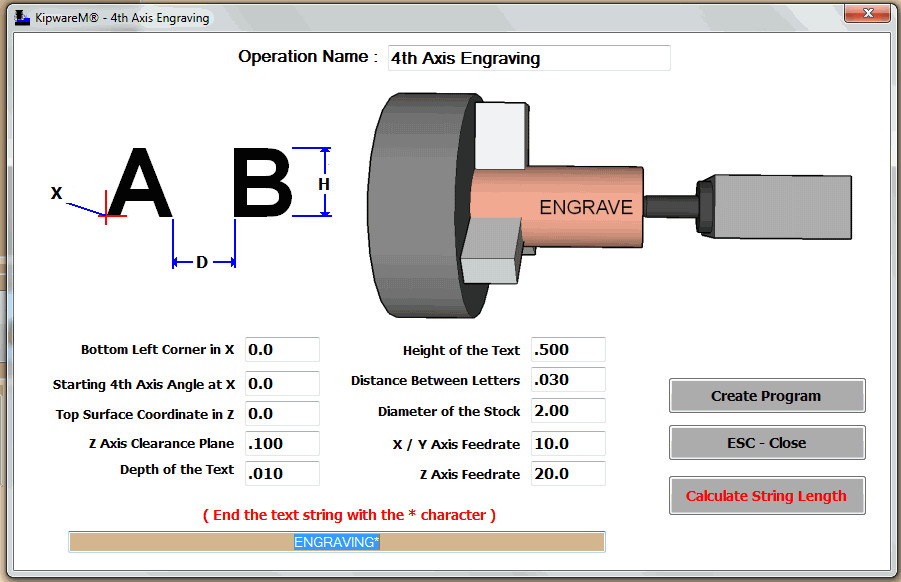 Drawing G-code Program In the Trenches New Kipwarema 4th Axis Conversational Engraving