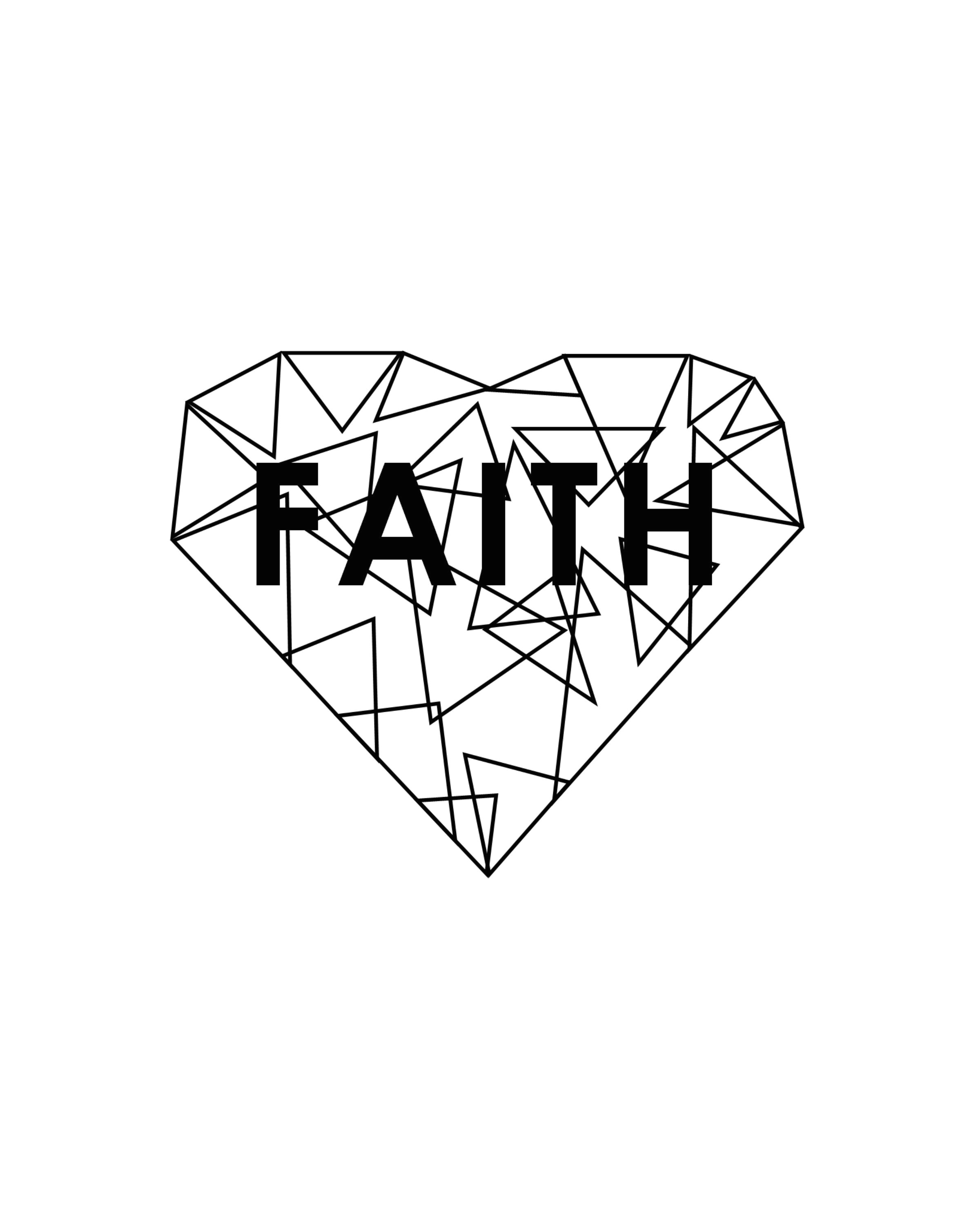 Drawing Geometric Heart This Faith Minimal and Modern Geometric Heart Wall Art is Cute and