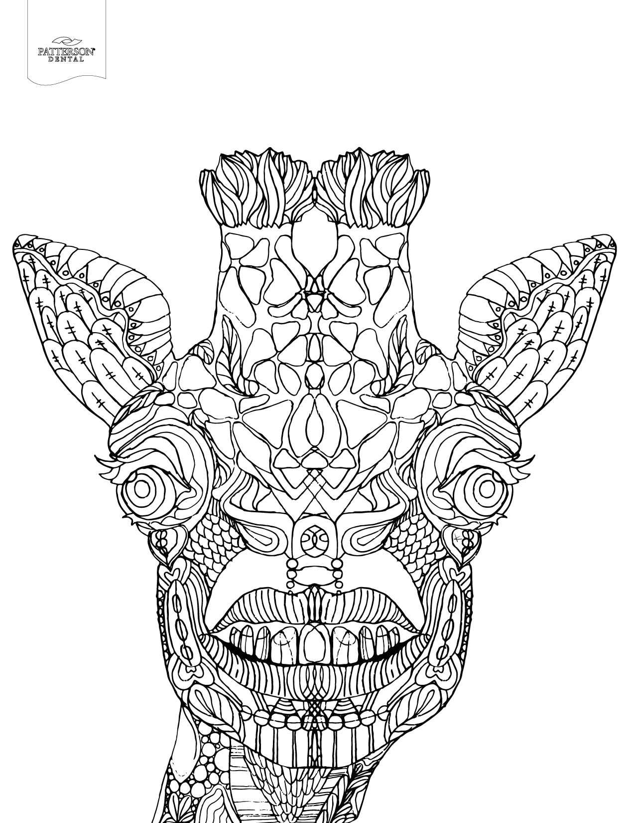 Drawing Giraffe Eyes toothy Giraffe Adult Coloring Book Page Fun Fact Did You Know that