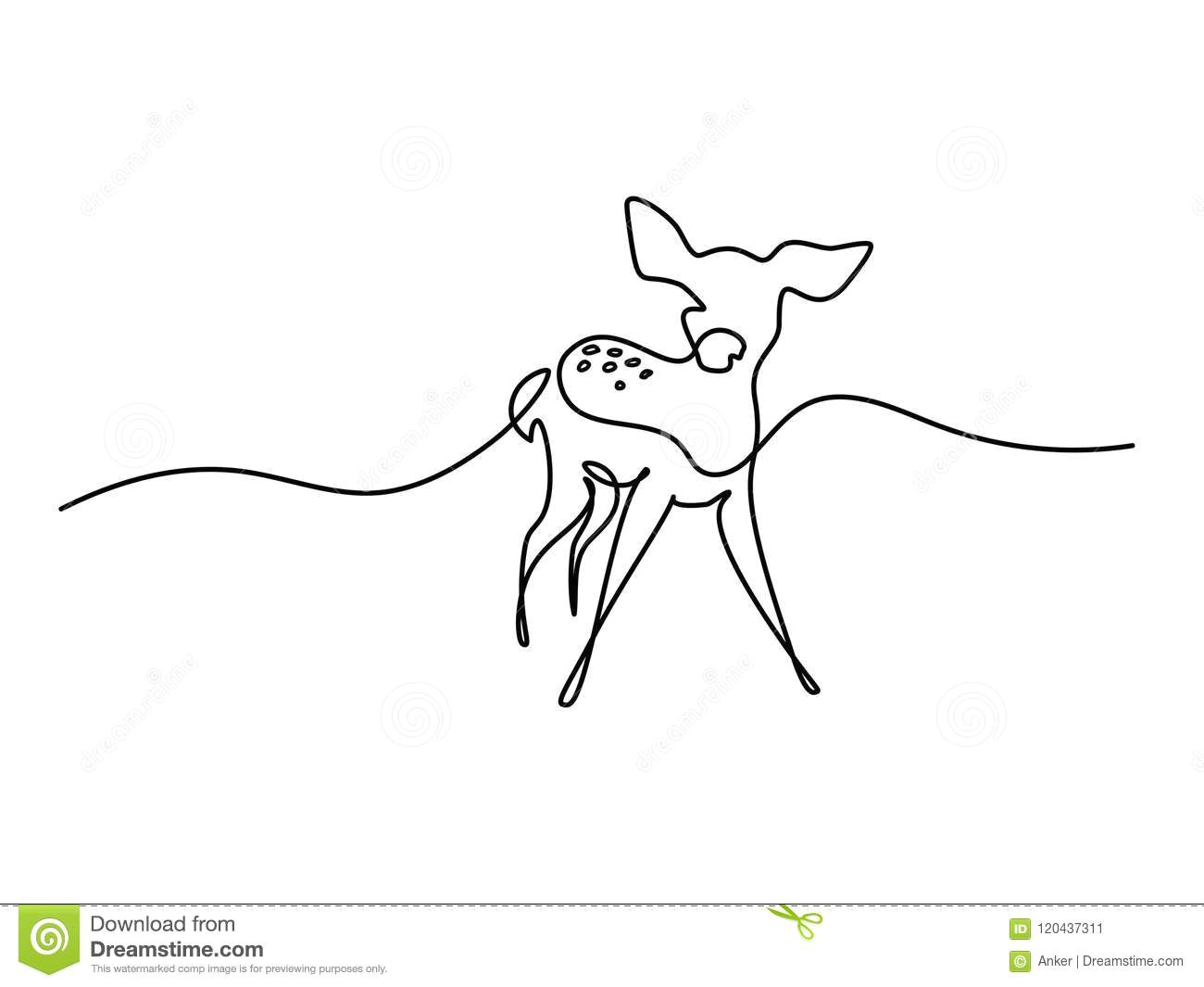 Drawing Girl Deer Funny Deer Cub Baby Stock Vector Illustration Of isolatedonwhite