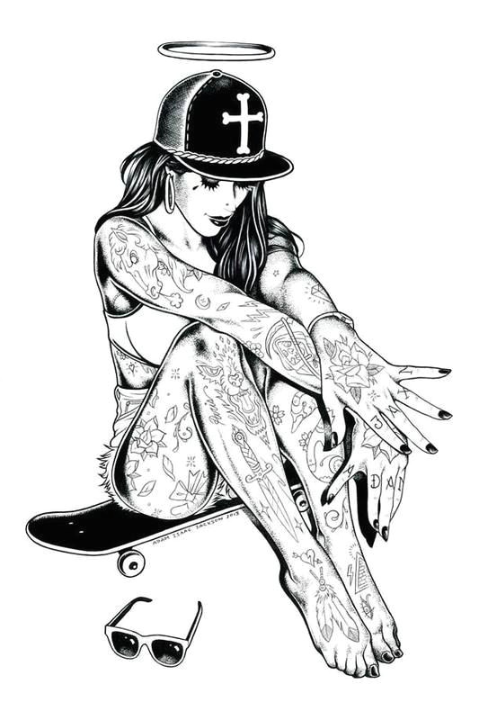 Drawing Girl Gangsta Personnage Amazing Coloring Pictures Drawings Art Chicano Art