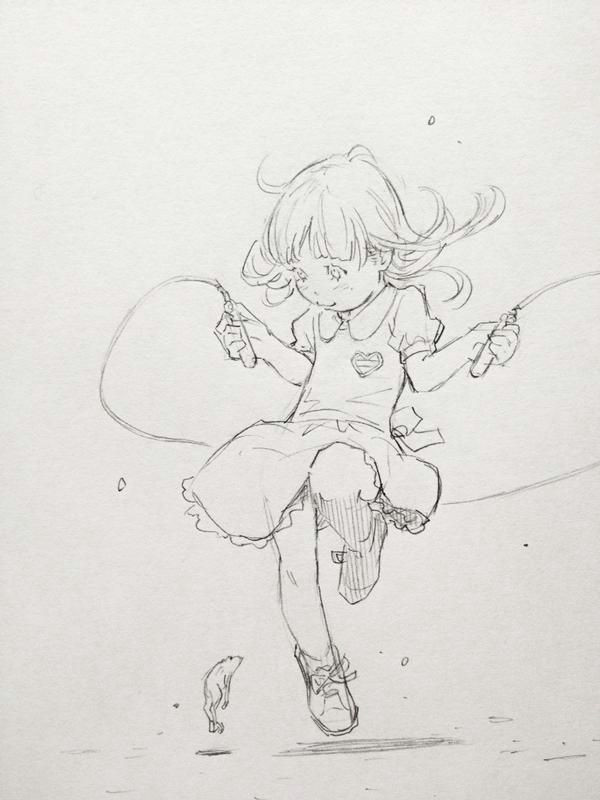 Drawing Girl Jumping Caaa A Eisaku E C On Character Design Sketch Doodle Drawings