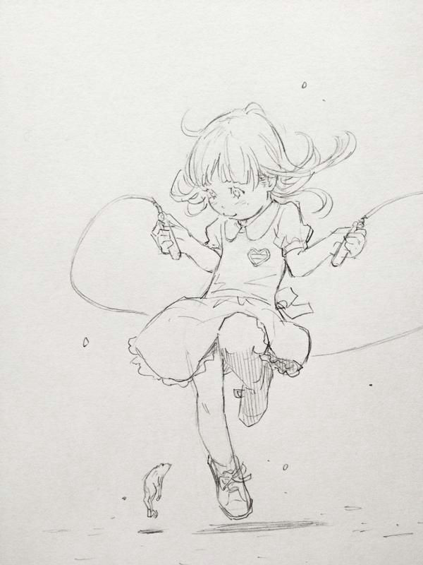 Drawing Girl Jumping Caaa A Eisaku E C On Character Design Sketch Doodle Drawings