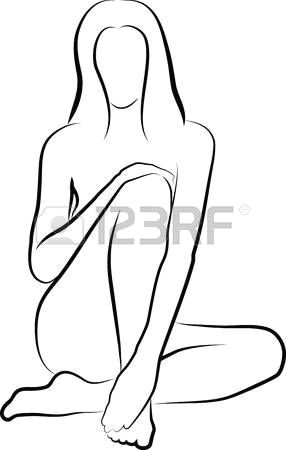 Drawing Girl Legs Nude Woman Sitting Illustration