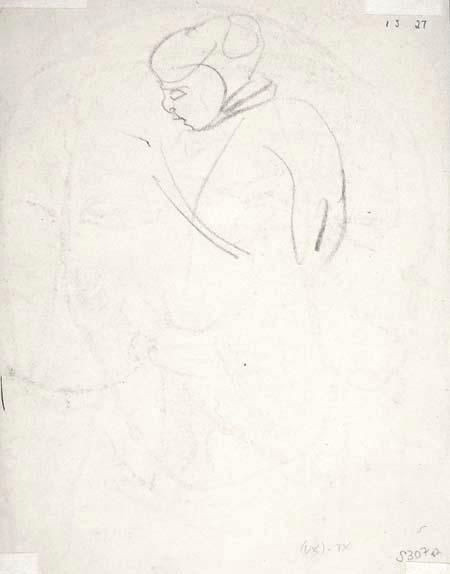 Drawing Girl Looking Down Study Of A Woman by Henri Gaudier Brzeska Henri Gaudier Brzeska
