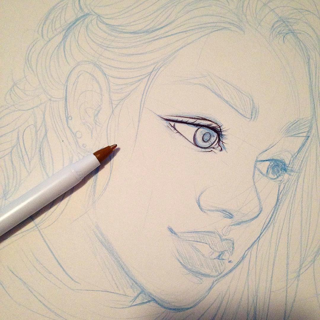 Drawing Girl Mouth Oh You All Know I Have Missed Ball Point Pens Artistsoninstagram