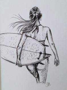 Drawing Girl On Beach Pencil Drawing Art Drawings Pencil Drawings Art Drawings