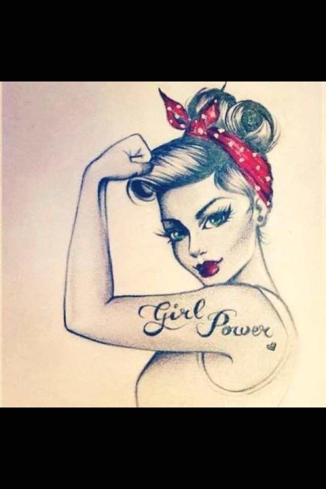 Drawing Girl Retro Girl Power Cute Tattoo Idea Tatts Pinterest Arte Dibujos