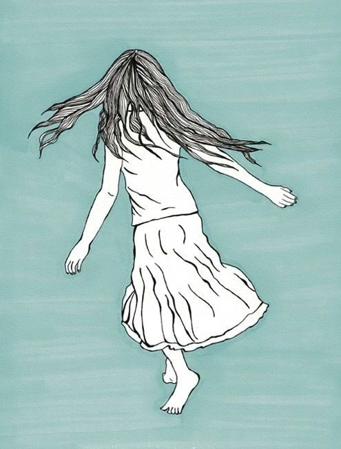 Drawing Girl Running Girl Running Girl Art Prints Art Wall Art Decor