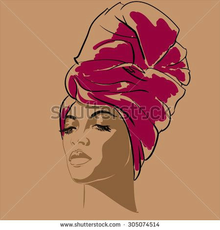 Drawing Girl Side View attractive Young African American Fashion Model Portrait Of