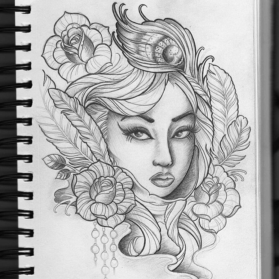 Drawing Girl Tattoo Design Another Of Emily Rose Designs Tattoos Tattoos Tattoo Designs