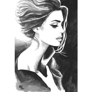 Drawing Girl to Print Print From original Watercolor Illustration Woman Art Painting
