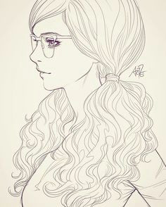 Drawing Girl with Glasses Last Sketch Of Girl with Glasses Having Bad Backache It Hurts