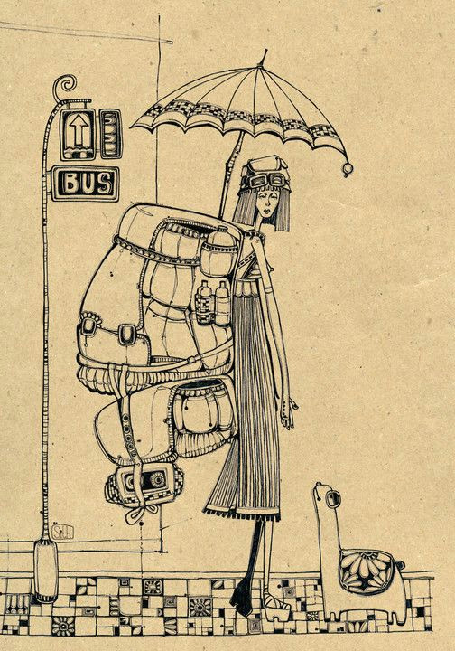 Drawing Girl with Umbrella Girl with Umbrella Drawings Drawings Art Illustration