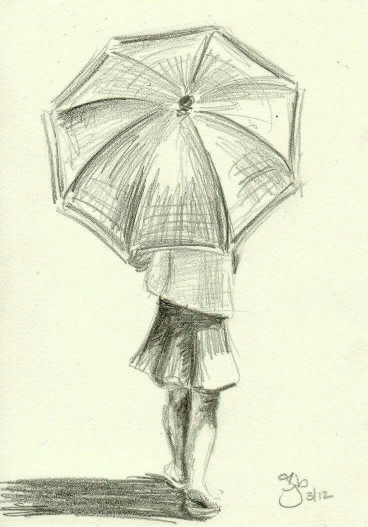 Drawing Girl with Umbrella Pin by Hammathu On Pencil Dawning Pinterest