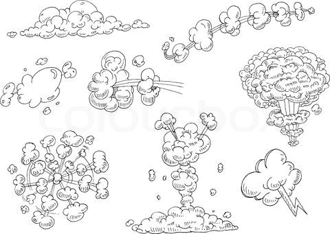 Drawing Graffiti Cartoons Cartoon Puffs Of Smoke Stock Vector Of Vector Hand Drawn Comic